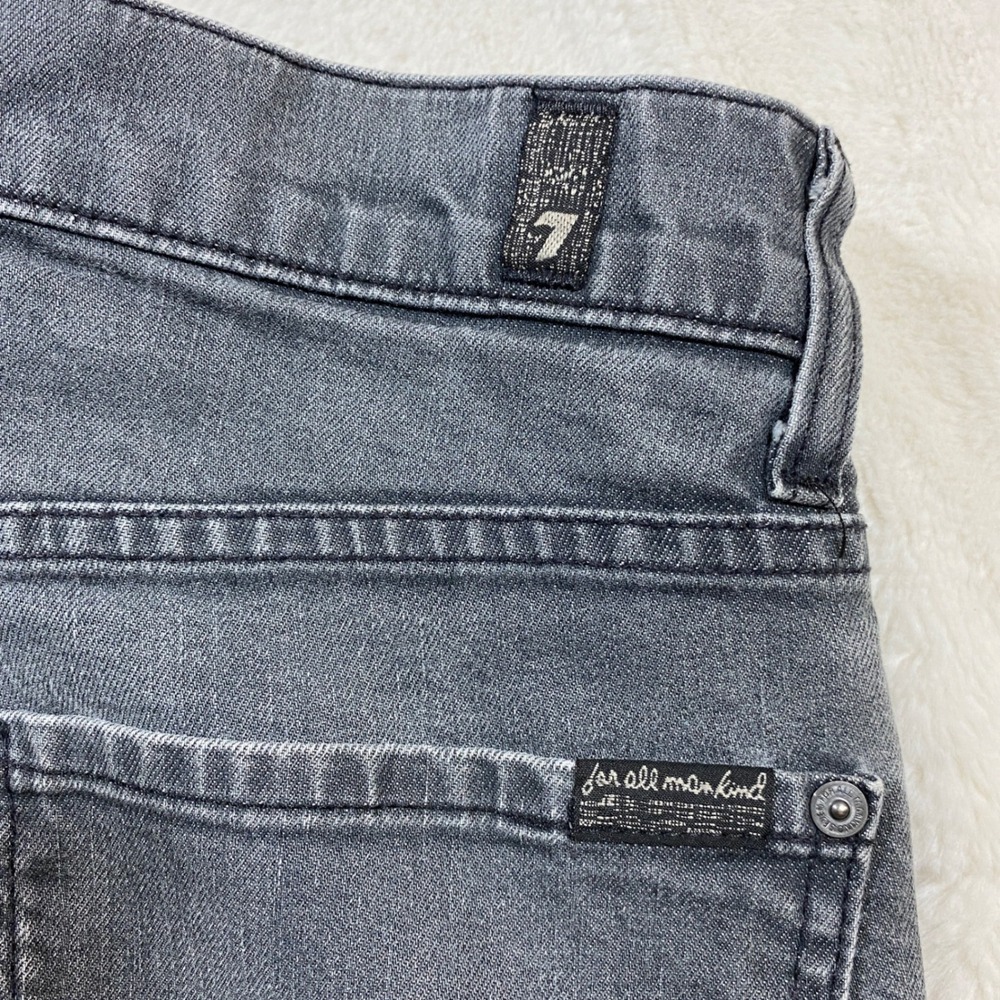 7 For All Mankind Slimmy Slim Straight Gray Wash Denim Jeans Mens 31 USA Stretch